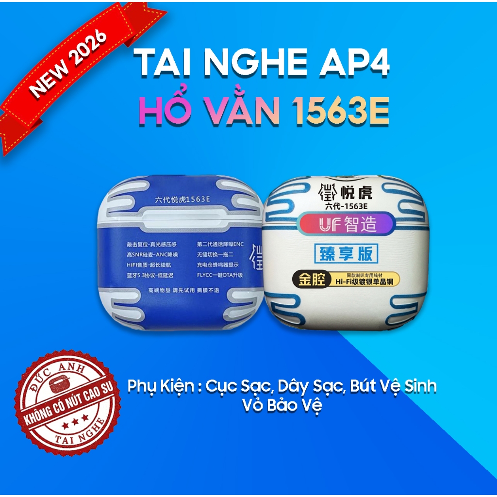 Tai nghe Hổ AP4 1563E ,Bản Cao Cấp Ultra Bass, Chống Ồn Chủ Động, Cảm Biến Hồng Ngoại, Cảm Ứng Lực