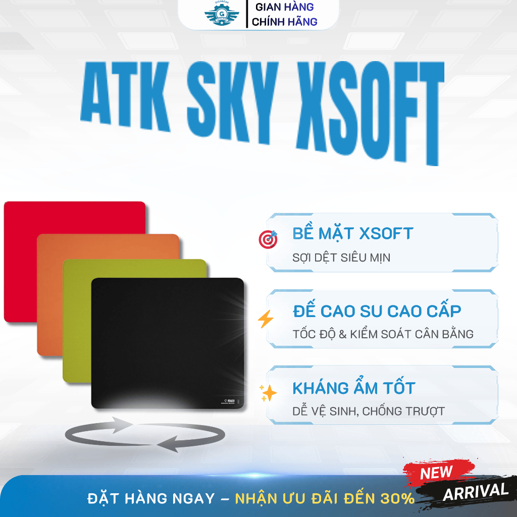 ⚡ Pad Chuột Gaming FPS ATK XSoft eSport – Bề Mặt Composite XSoft, Viền Mỏng, Chống Trượt, Di Mượt
