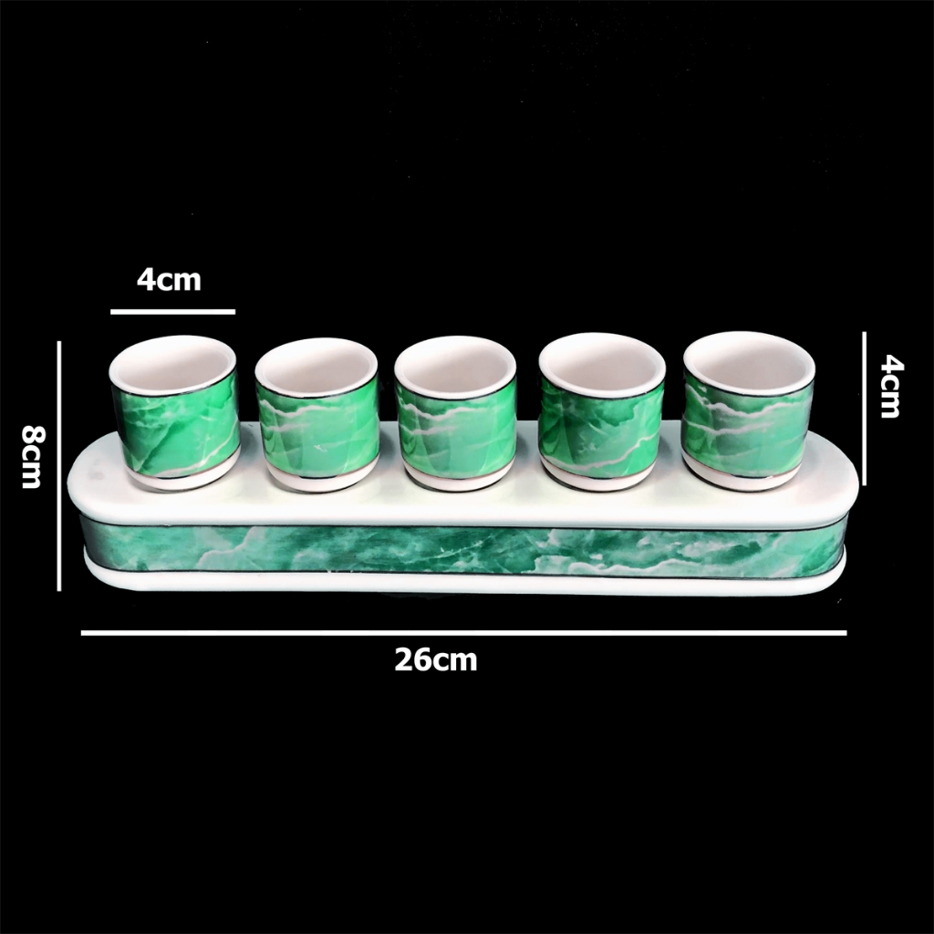 [Bán Lẻ] Áng 5 Chung Nước Thờ Cúng ban Thờ Thần Tài Thổ Địa Màu Trắng, Đỏ, Vàng, Xanh Dương, Xanh Lá