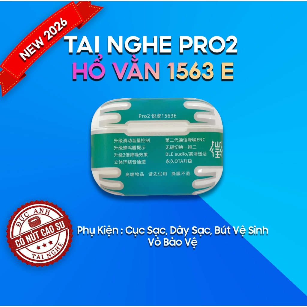 Tai Nghe Hổ Vằn Pro2 1563E, Chống Ồn Chủ Động 40ĐB, Cảm Biến Hồng Ngoại, Cảm Ứng Lực , Micro Khử Ồn 