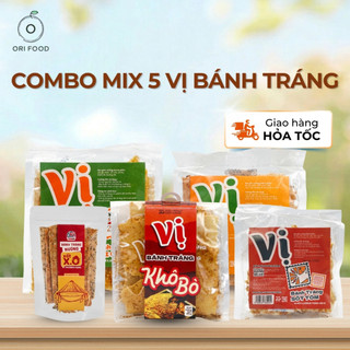 [HOẢ TỐC HCM] [COMBO 5 VỊ] Bánh Tráng Vị Tỏi Ớt, Mắm Ruốc, Khô Bò, XO, Sốt tôm thơm ngon, hấp dẫn