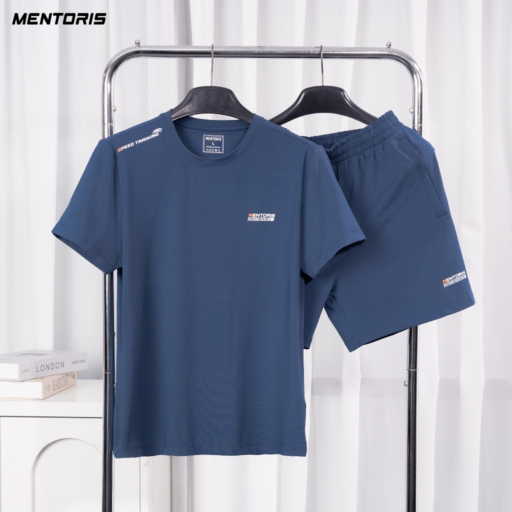 [ MUA 1 TẶNG 1] Bộ quần áo nam thể thao Cao cấp Mentoris, Set đồ chất vải thun lạnh co giãn thoáng m
