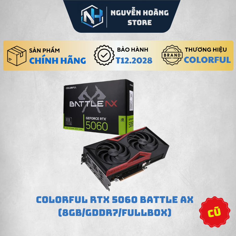 VGA card màn hình Colorful RTX 5060 Battle AX 8GB Cũ
