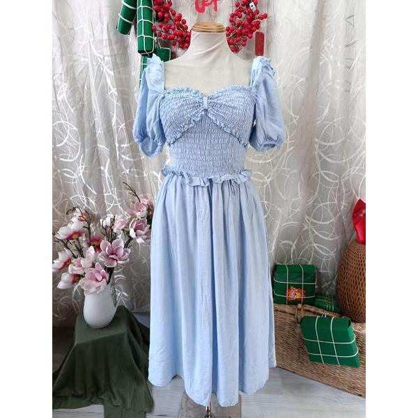 BBSTORE'S thanh lý - Đầm xòe tay bồng bo chun bymo - SIZE M