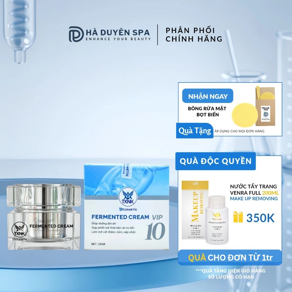 Kem ngày FERMENTED CREAM VIP 10 TXCosmetics 25g - Giúp mờ các đốm nâu, đồi mồi, dưỡng trắng da căng 