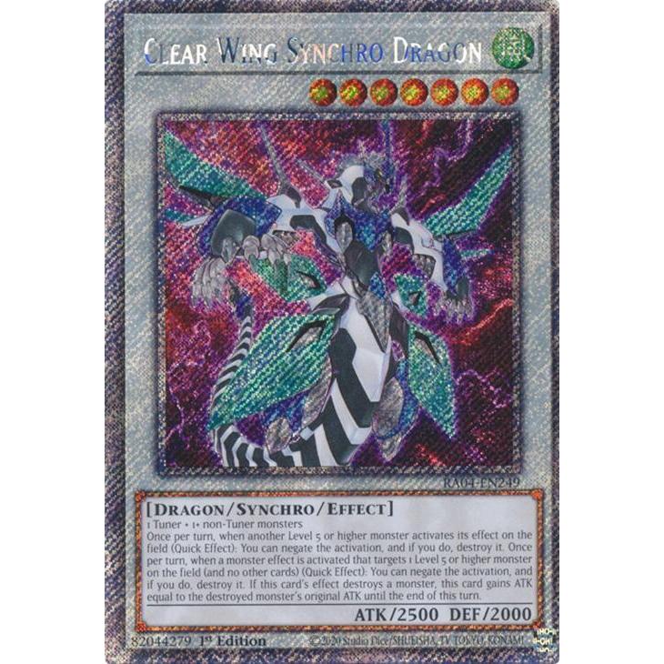 Thẻ Bài YuGiOh Mã RA04-EN249 - Clear Wing Synchro Dragon - Synchro Monster - Platinum Secret Rare