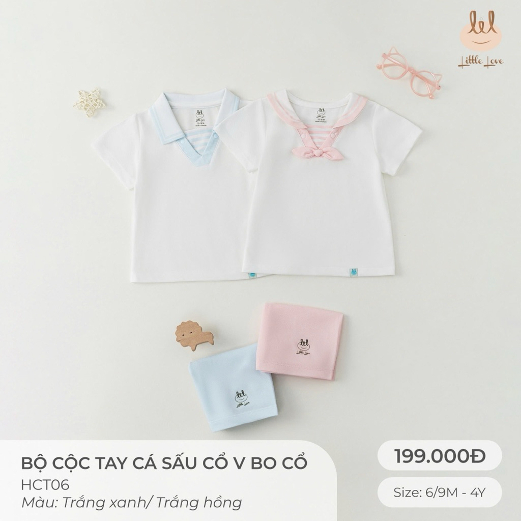 [ Lil - Little Love ] Bộ Lil cộc tay cổ Polo cho bé