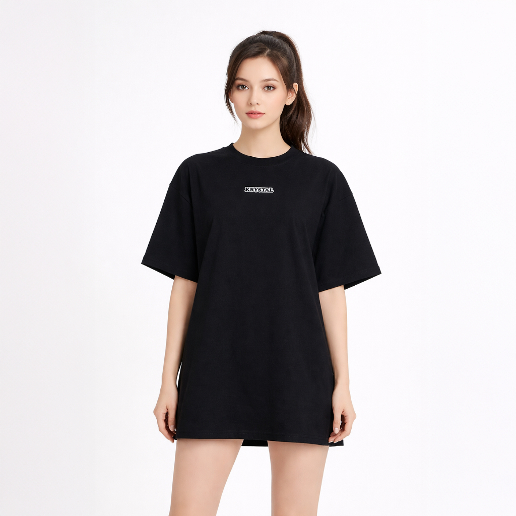 Áo thun cotton vải dày kiểu basic Krystal KT01