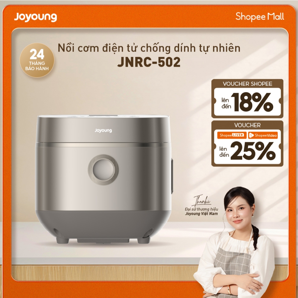 Nồi cơm điện tử 1.8L 860W Joyoung JNRC-502 chống dính tự nhiên