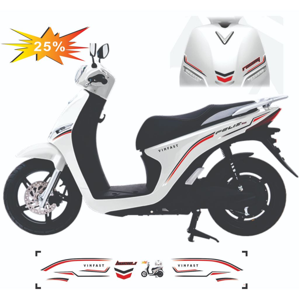 Tem dán xe Feliz S - Feliz Neo - mẫu tem chỉ thiết kế tinh sảo , tem in 3 lớp dễ dán bền màu