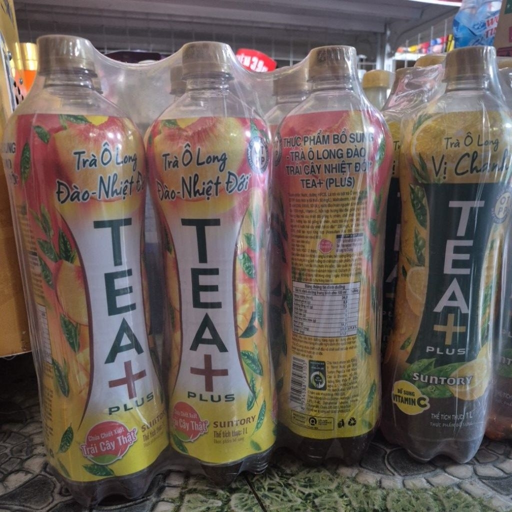 TRÀ OLONG TEA+ VỊ NGUYÊN BẢN, TRÀ ĐÀO, TRÀ CHANH CHAI 1L