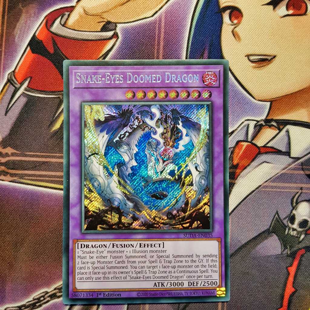 Thẻ bài Yugioh chính hãng | Snake-Eyes Doomed Dragon | SUDA Secret Rare.