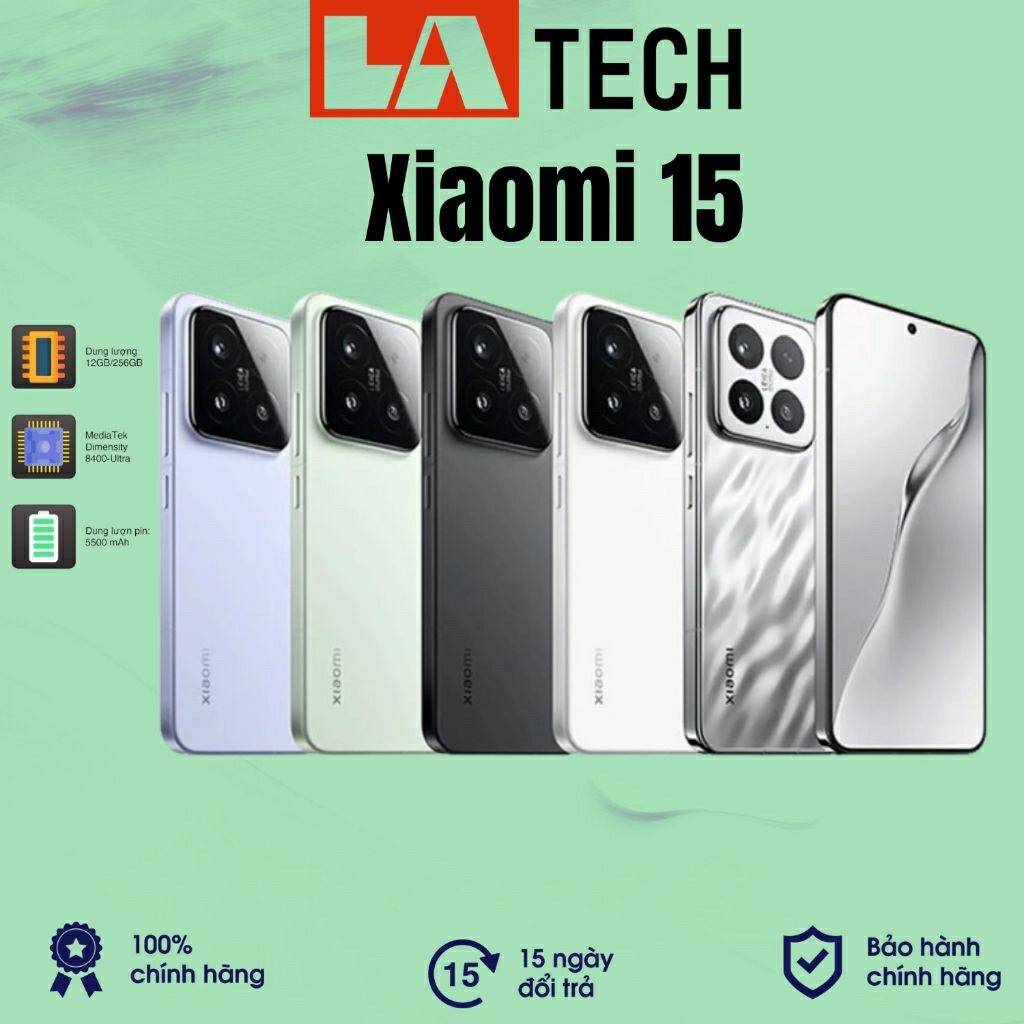 📱 Xiaomi 15 Chip Snapdragon 8 Elite Ram 12/16GB Màn Hình LTPO AMOLED 120Hz – Flagship mạnh mẽ, thiết