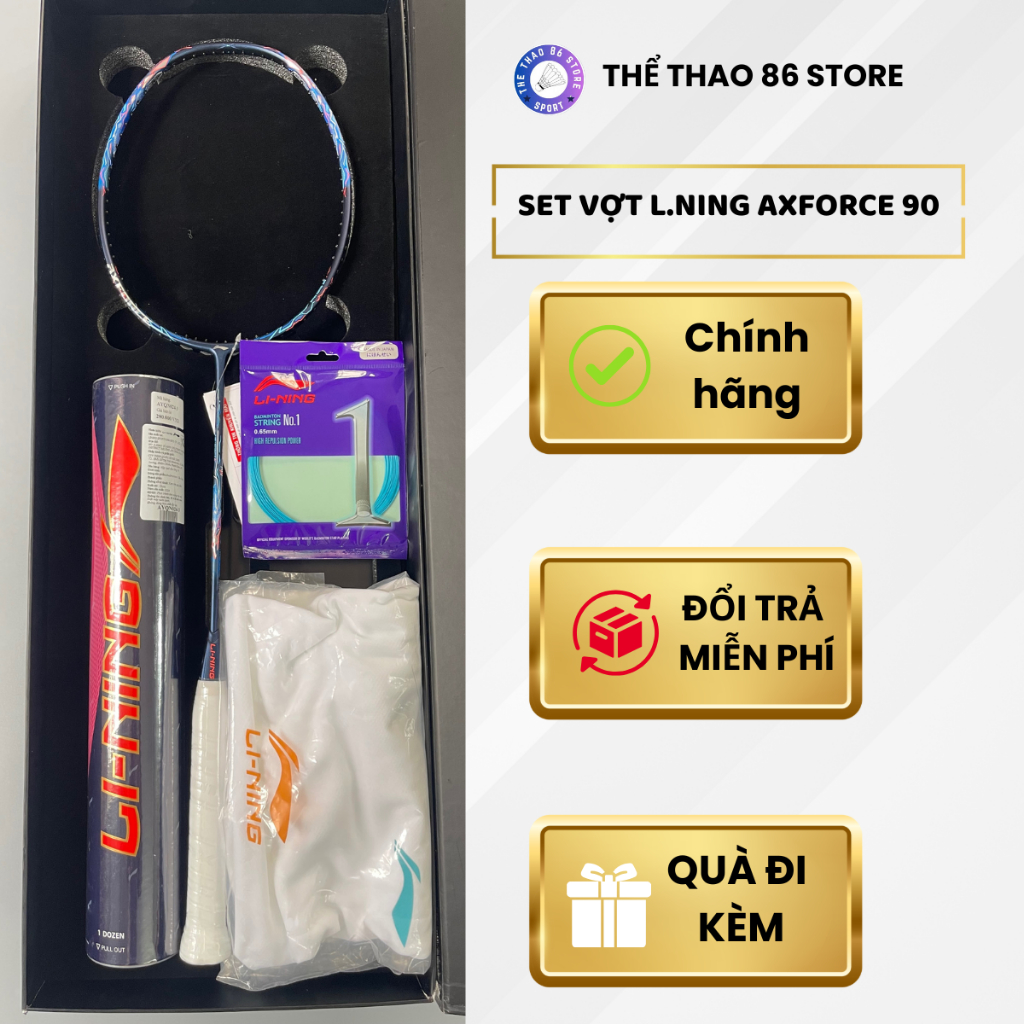 VỢT CẦU LÔNG LNING AXFORCE 90 XANH DRAGON MAX CHÍNH HÃNG TẶNG TÚI ĐỰNG VỢT VÀ CUỐN CÁN XỊN XÒ