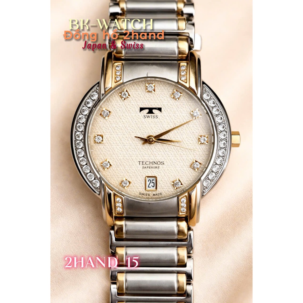 Đồng hồ nữ Technos máy pin chính hãng thụy sĩ, độ mới cao
