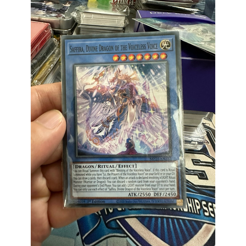 Thẻ bài Yugioh Saffira, Divine Dragon Of The Voiceless Voice (Real Card)