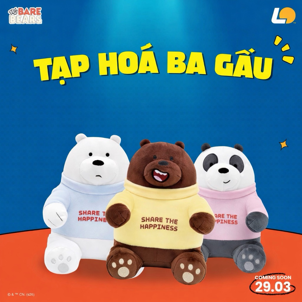 Gấu Bông We Bare Bears Quà Tặng Lotteria 2026