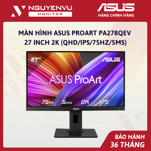 [Full Vat] Màn Hình Asus ProArt PA278QEV 27 inch 2k (QHD/IPS/75Hz/5ms) - Bảo Hành 3 Năm