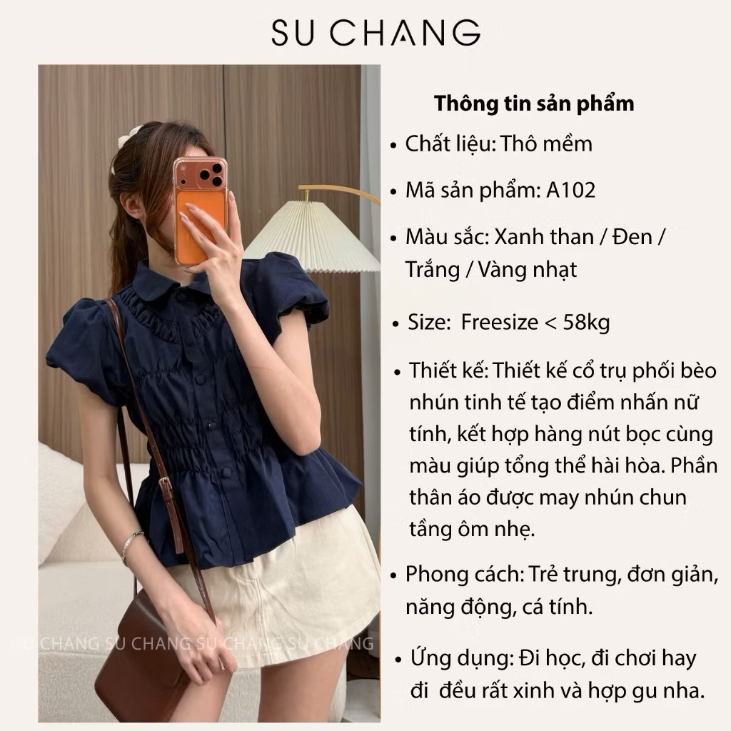 Áo Sơmi Cổ Sen Cúc Bọc Tay Bồng Chun Eo M9777 KENCO Thời Trang Nữ | BigBuy360 - bigbuy360.vn