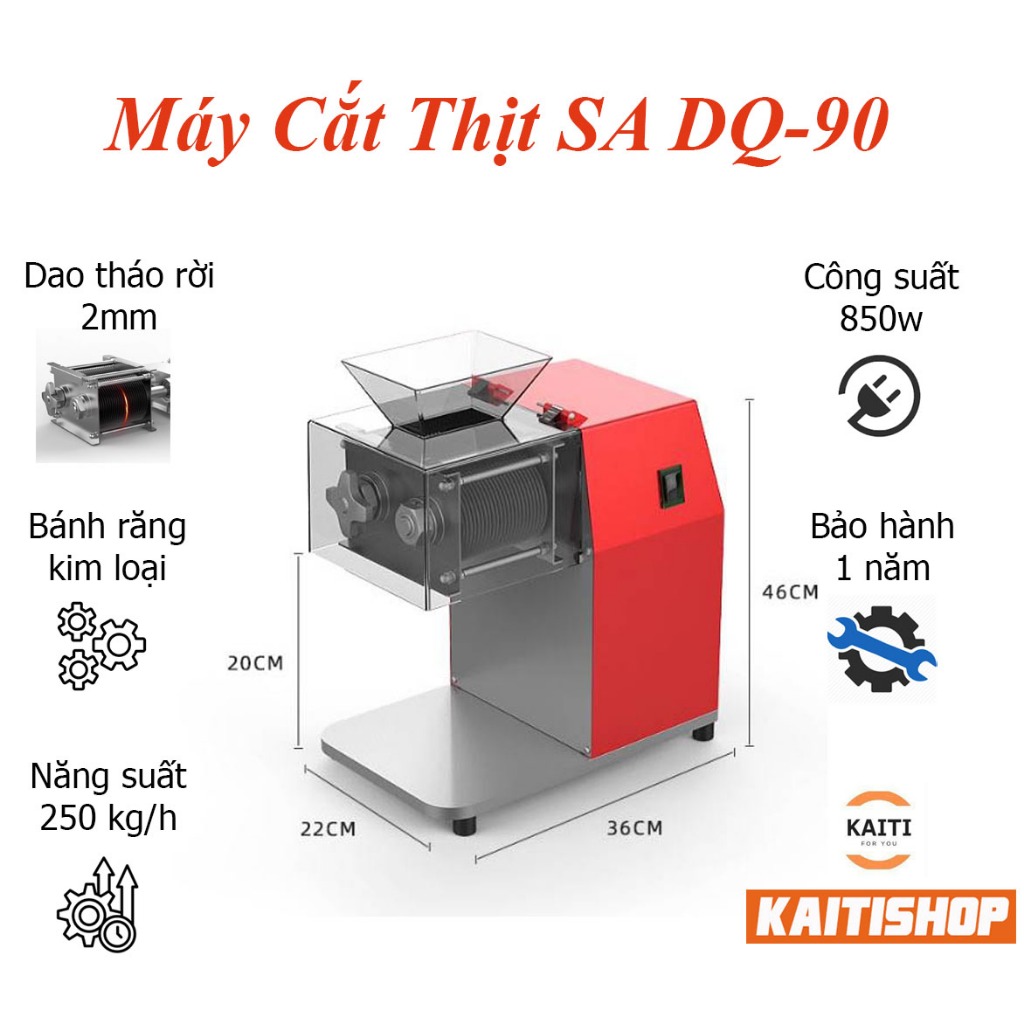 Máy căt thịt 850w, Năng suất 250kg/h, Máy Cắt Thịt Dao Tháo Rời Được