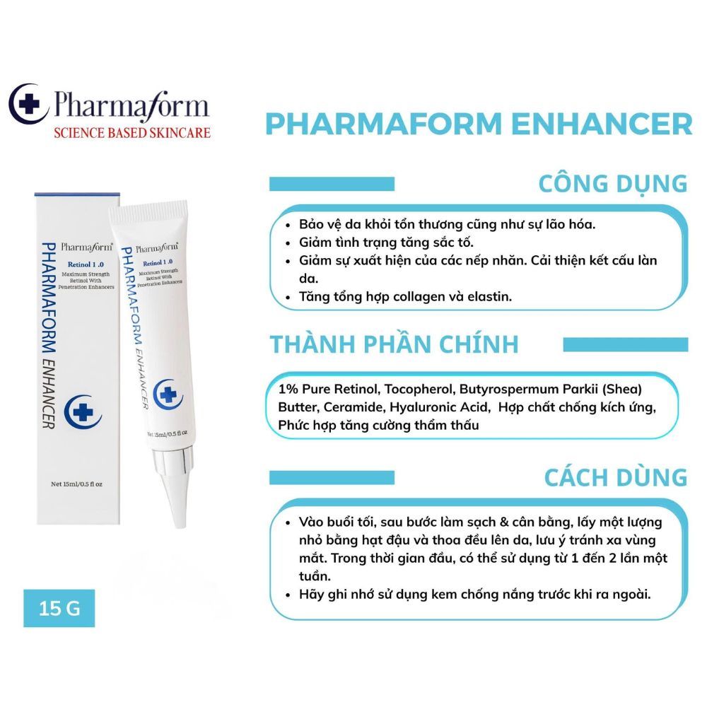Ảnh 5 của Tinh chất Pharmaform Retinol 1% Enhancer, Retin 5:9 Duo Matrix Cream giúp chống lão hóa, tái tạo da