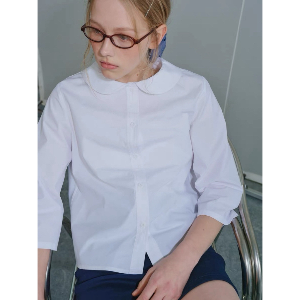 Sonoko top - Le rouge | Áo sơ mi tay lửng cổ sen