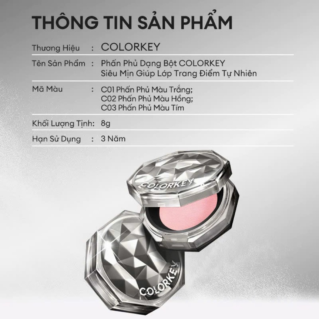 CLK15 - Phấn Phủ Dạng Bột Phiên Bản Vỏ Xám Colorkey                    C01 - C02 - C03