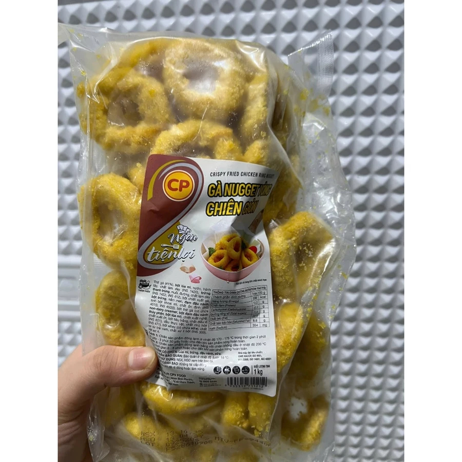 [LaiFarm - Hỏa tốc HN] Gà nugget vòng CP Gà chiên Nugget gà donut 1 Kg.gà nugget, gà vòng chiên giòn