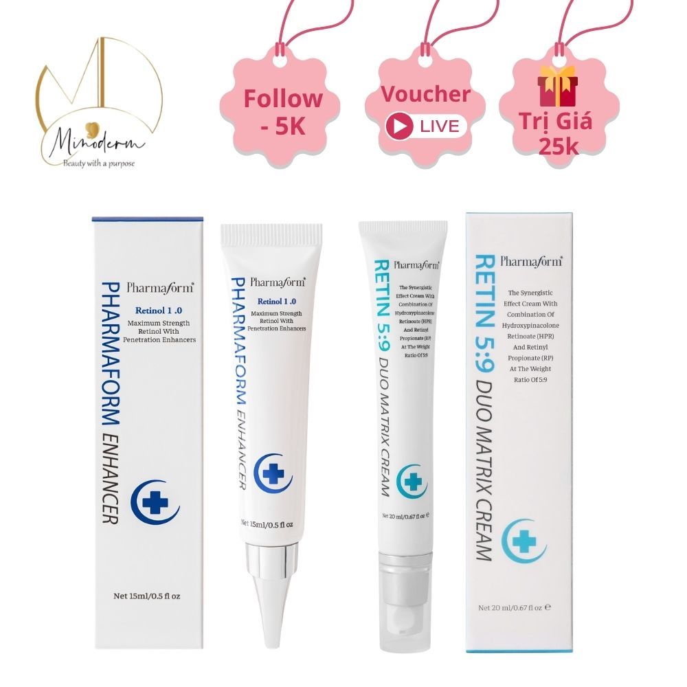 Tinh chất Pharmaform Retinol 1% Enhancer, Retin 5:9 Duo Matrix Cream giúp chống lão hóa, tái tạo da