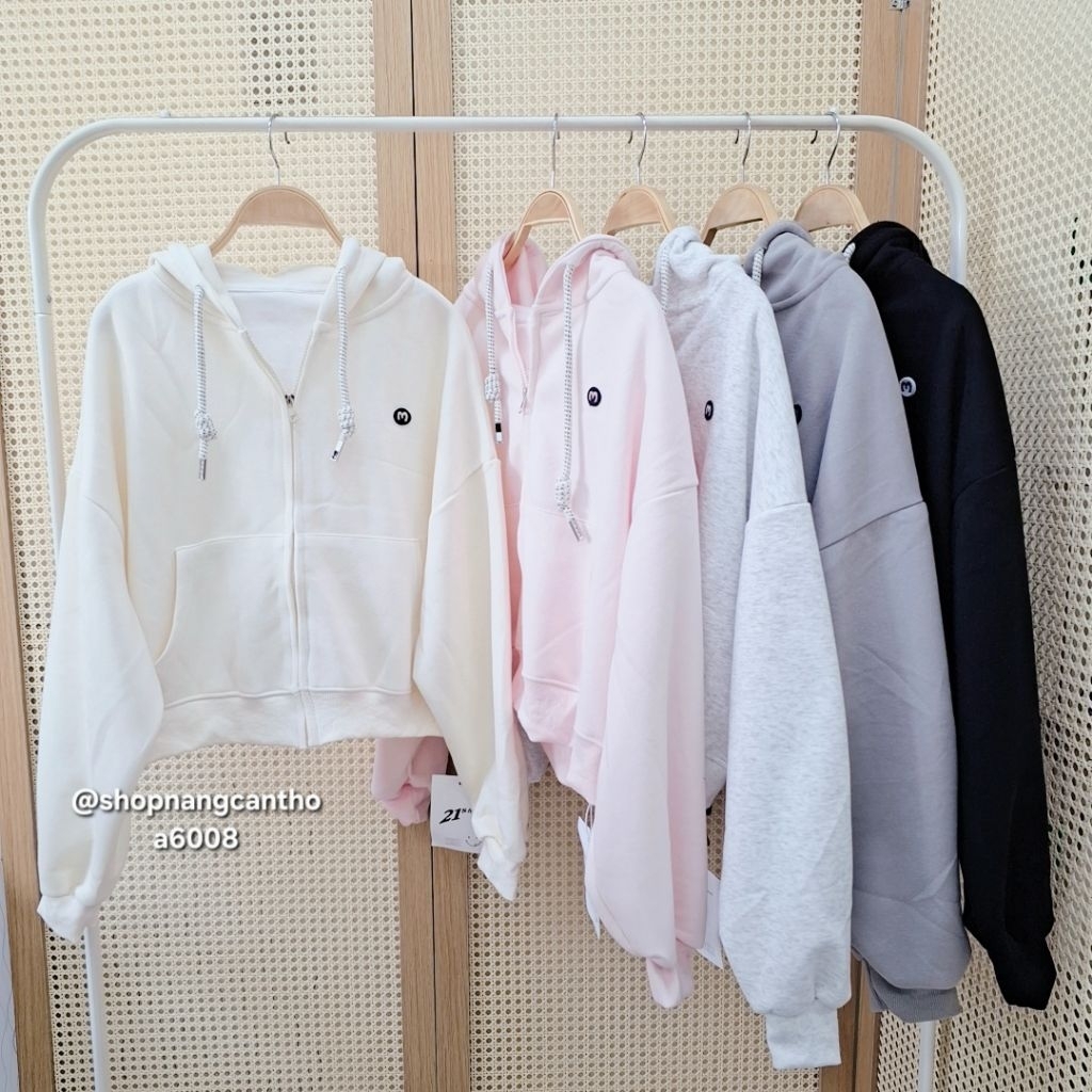 Áo khoác hoodie zip lửng A6008 - Shop Nàng Cần Thơ