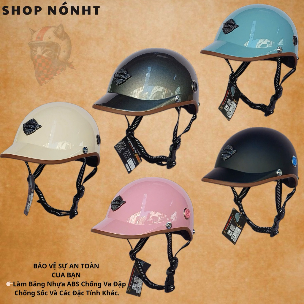 Mũ Bảo Hiểm Napoli Nửa Đầu CHÍNH HÃNG - Nón Bảo Hiểm Napoli Nữa Đầu N08
