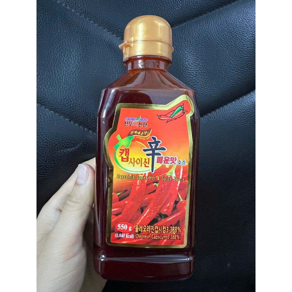 Tinh dầu ớt cay hàn quốc 550ml (nấu mì cay, bánh gạo cay, gà xào cay....) - 캡사이신 소스