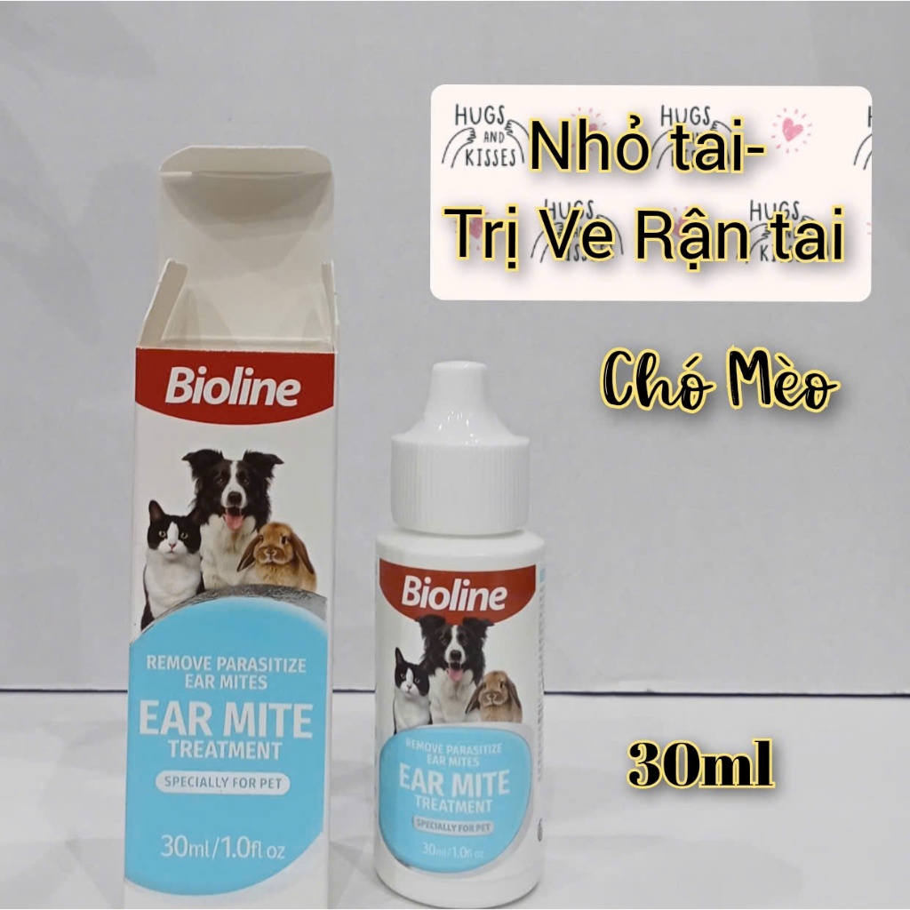 Dung Dịch Nhỏ Ve Rận Tai Chó Mèo EAR MITE BIOLINE 30ML