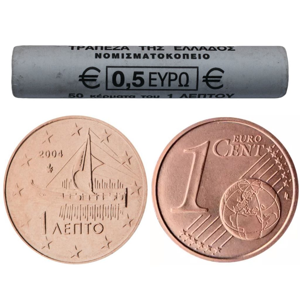 [Bán sỉ] Nguyên cây xu 50 viên 1 cent của Hy Lạp, đường kính 16mm