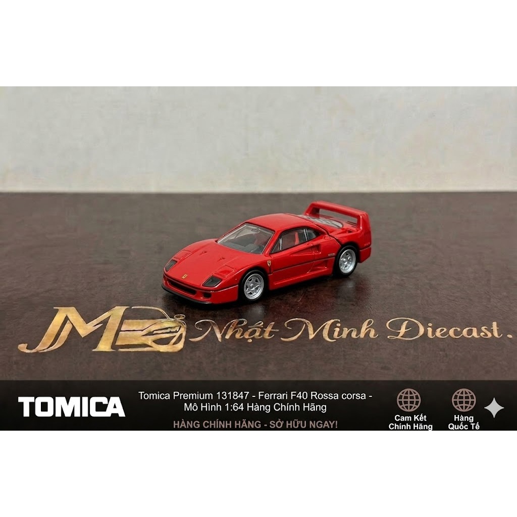 Mô hình xe Ferrari F40 Rossa corsa mở được nắp máy bằng kim loại tỉ lệ 1:64 Tomica Premium 131847