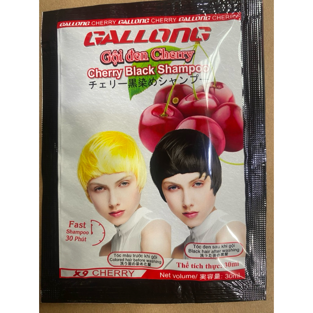 [[BAO BÌ MỚI]] Gội đen nhân sâm Hàn quốc,Gallong Cherry 30ml(1 gói)