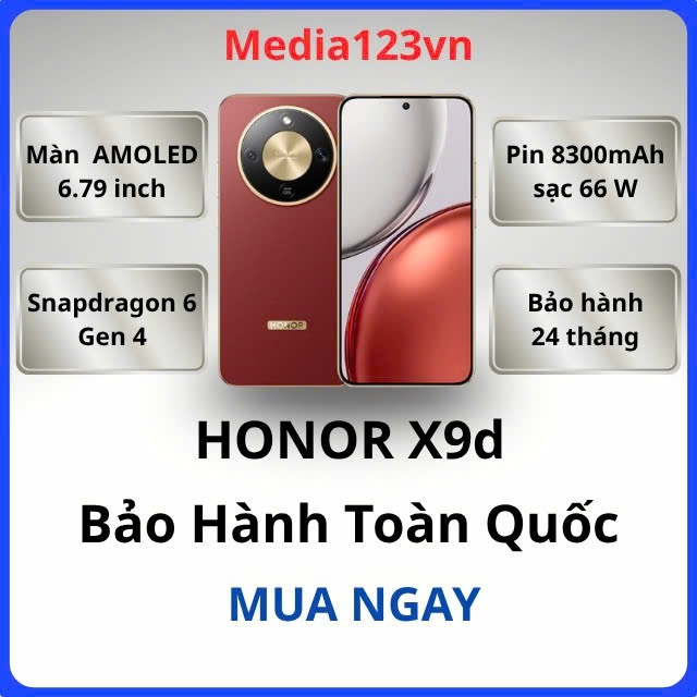 Điện thoại HONOR X9d 5G Snapdragon 6 Gen 4 8 nhân  BHTQ