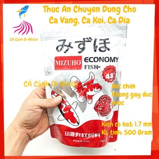 Thức Ăn MIZUHO ECONOMY đạm 48% cho cá vàng - Cám Mizuho Nhật gói 500 Gram cám nổi