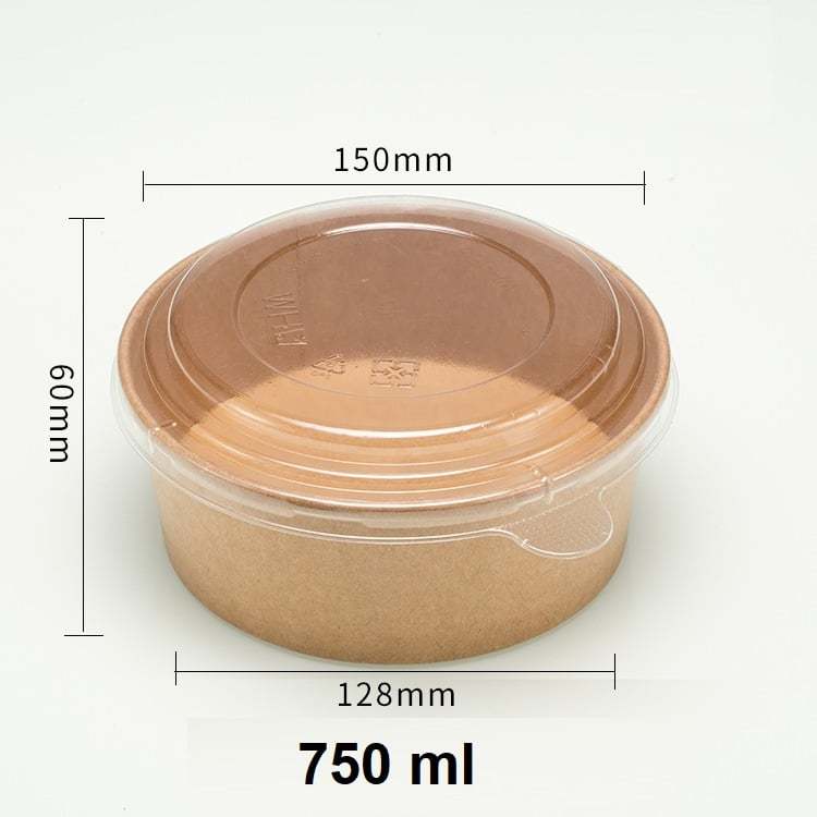 Combo 50 Tô giấy Kraft 750ml or 1000ml (có nắp PP or PET)