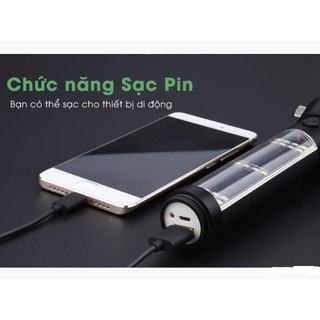 Đèn Pin 11 Chức Năng Solar Power Flashlight Dùng Pin Sạc Và Năng Lượng Mặt Trời Cao Cấp