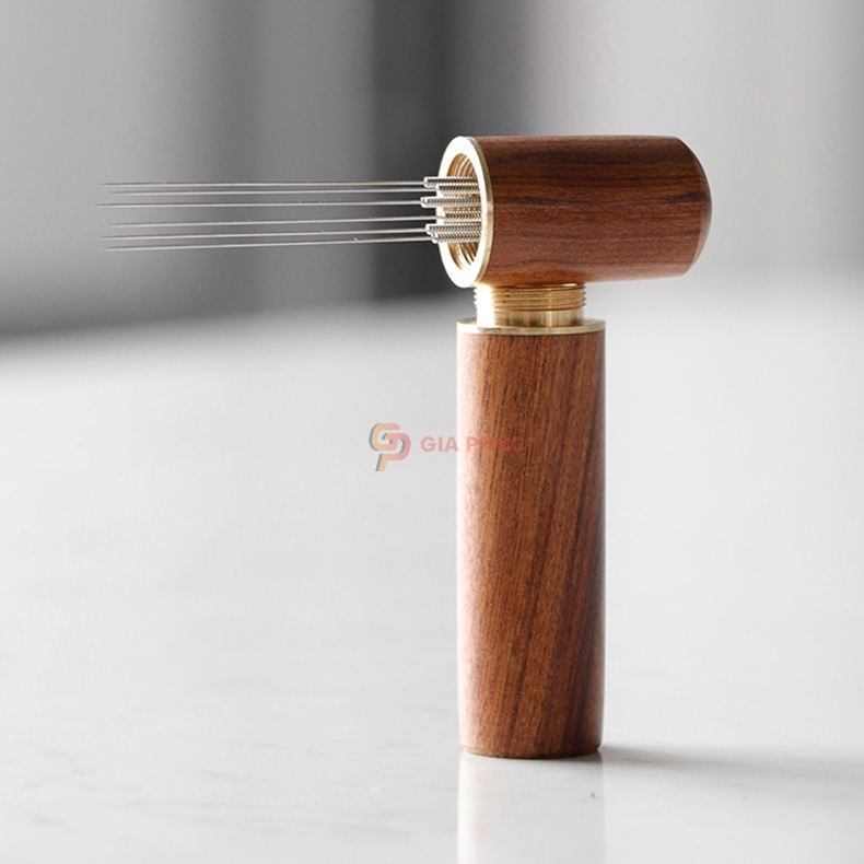 WDT tools Dụng Cụ Đánh Tơi Bột Cà Phê | 6 Kim  Bằng Thép Không Gỉ | Thân CNC Bằng Gổ Nguyên Khối Tự 