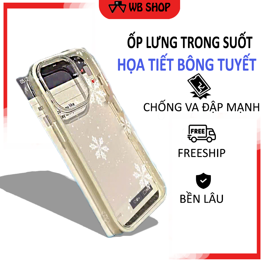 Ốp lưng iPhone bông tuyết cho iphone 16, iphone 16 plus, iphone 16pro, iphone 16promax