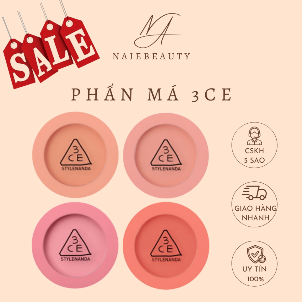 (SALE) Phấn Má Hồng 3CE MOOD RECIPE FACE BLUSH Phấn Má 3CE - Naie.Beauty
