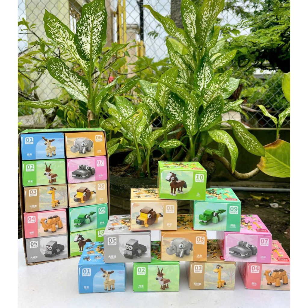 Set Mô Hình 10in1 Đồ Chơi Lắp Ghép Động Vật Biển, Côn Trùng, Động Vật Qùa Tặng Cho Bé