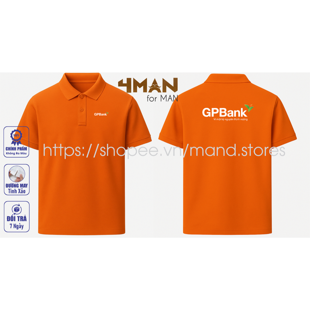 Áo thun Polo Ngân hàng GPBank - Vải thun Cá sấu CVC Cao Cấp Dày Mịn Thoáng mát, Chống nhăn - 4Man St