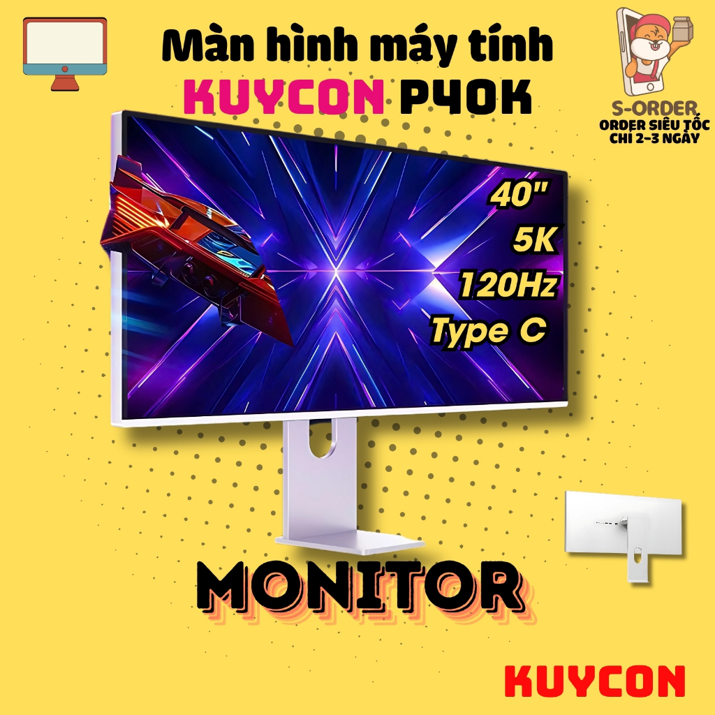 Màn Hình KUYCON P40K 40 inch - IPS - Độ Phân Giải 5K 120Hz- USB C 100W sạc ngược - Chất Lượng Cao