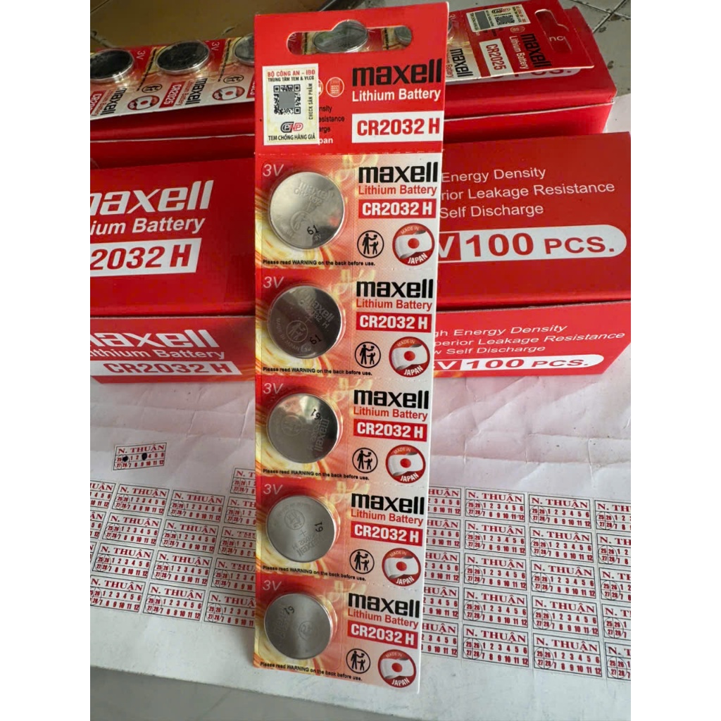 ( Chính hãnh - có VAT ) Pin Maxell CR2032 ( 1 Vĩ / 5 Viên )