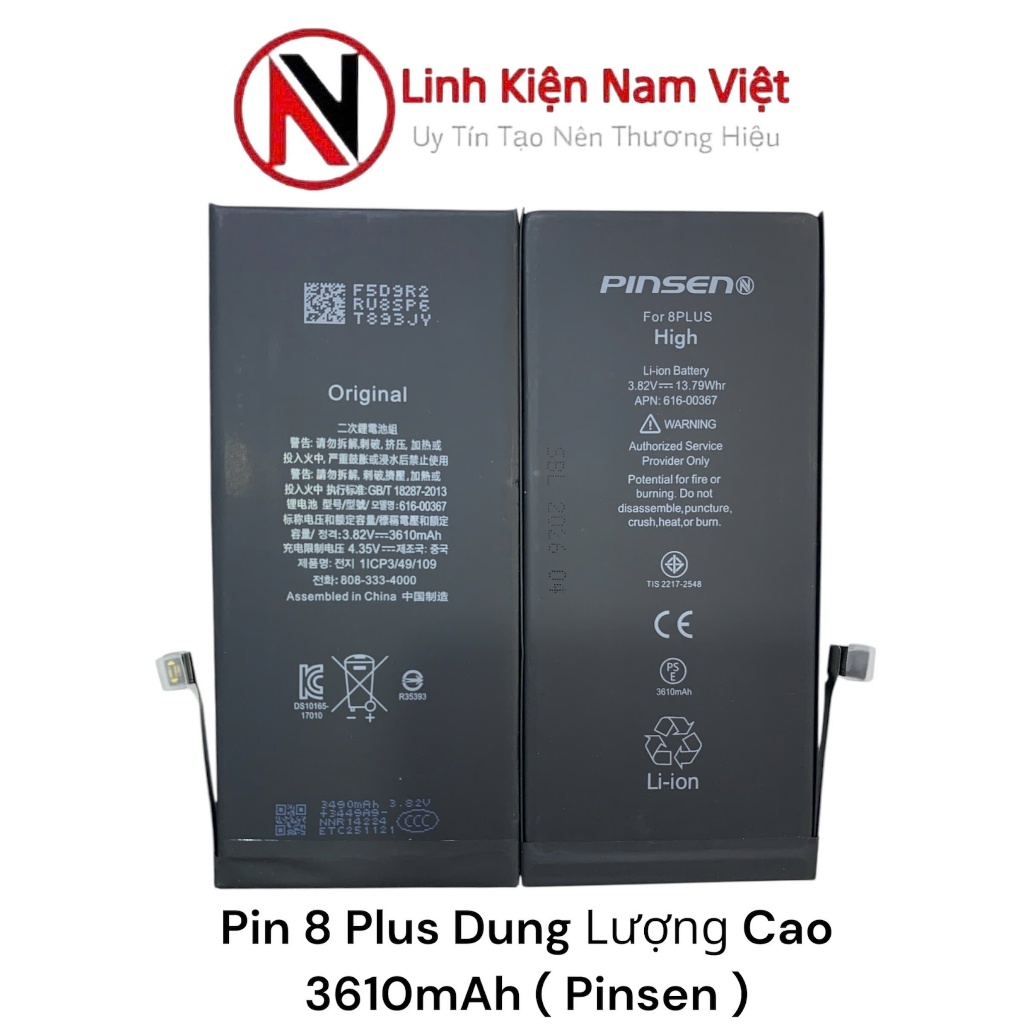Pin 8 plus dung lượng cao 3610mAh (Pinsen)