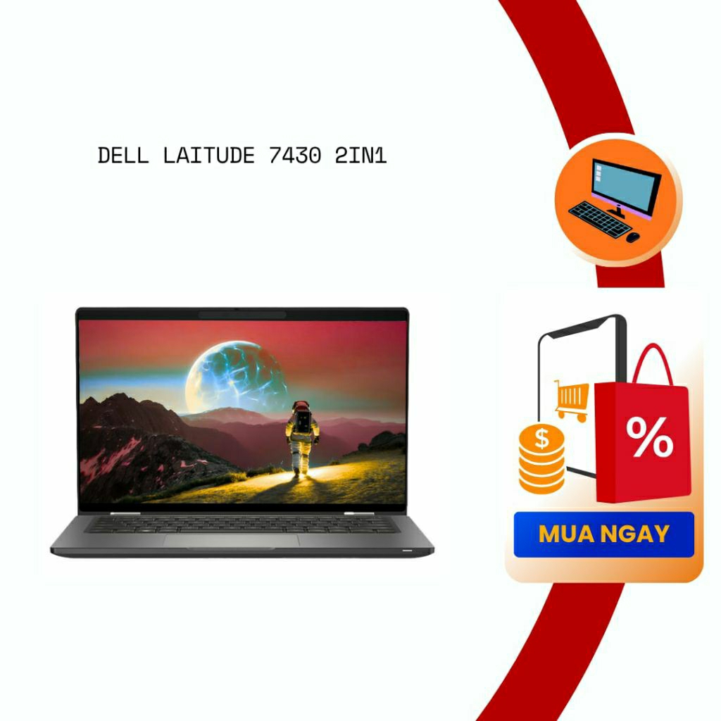 laptop đã qua sử dụng Dell Laitude 7430 2in1 i7 1260p, 32gb, 512gb 14inch cảm ứng đa điểm. hàng cũ b