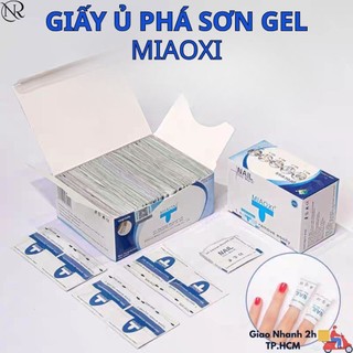 Hộp giấy ủ phá sơn gel - hộp 200 miếng giấy phá gel cực nhanh, an toàn, không cần Acetone - Nails Red
